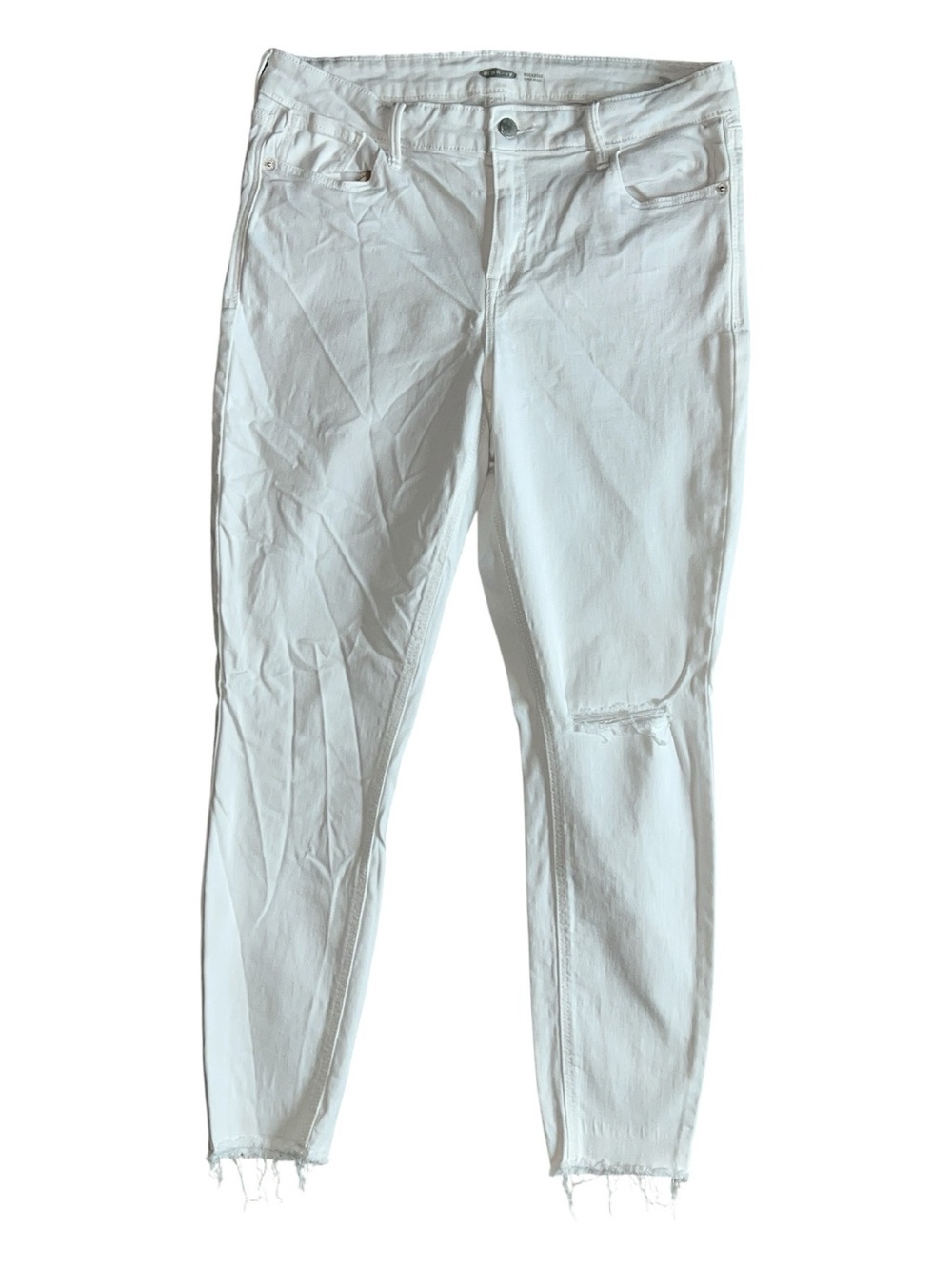 Old Navy White Distressed Skinny Jeans Size 12